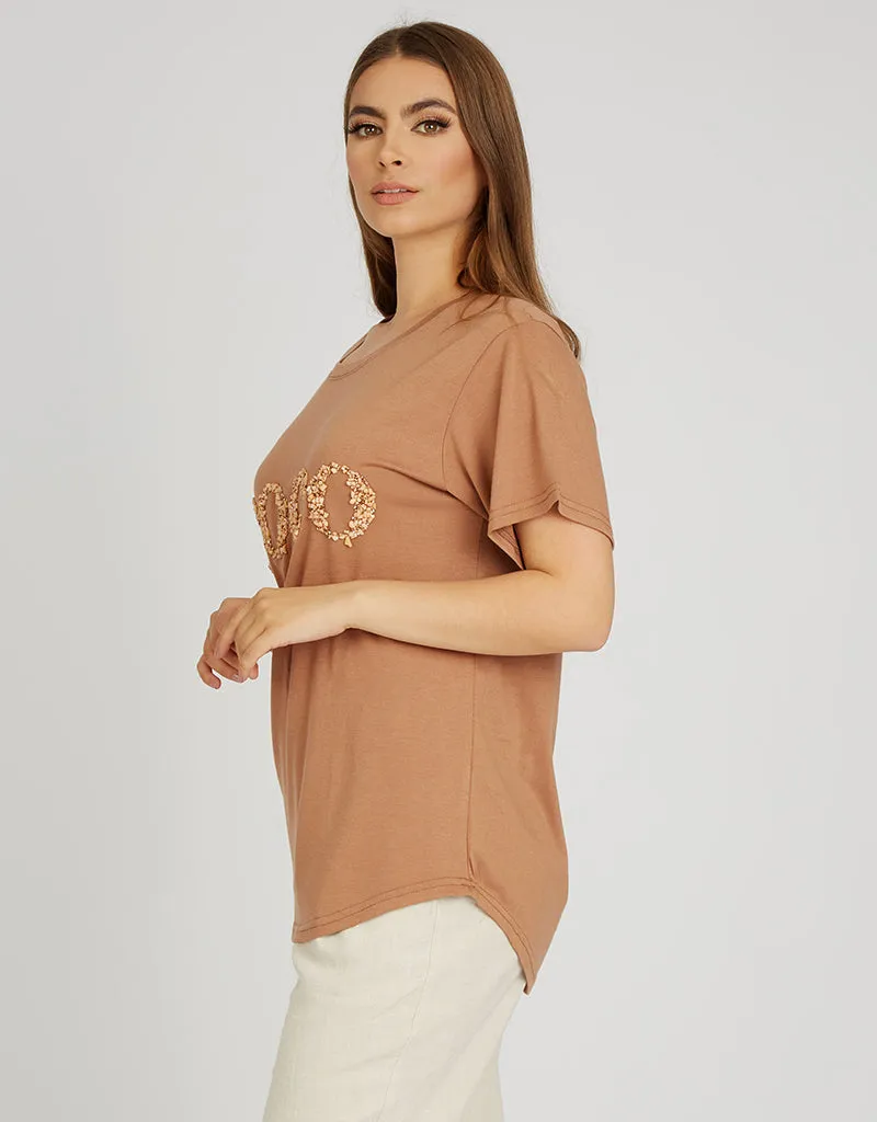 COCO Rhinestone Jersey Tee