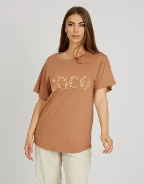 COCO Rhinestone Jersey Tee