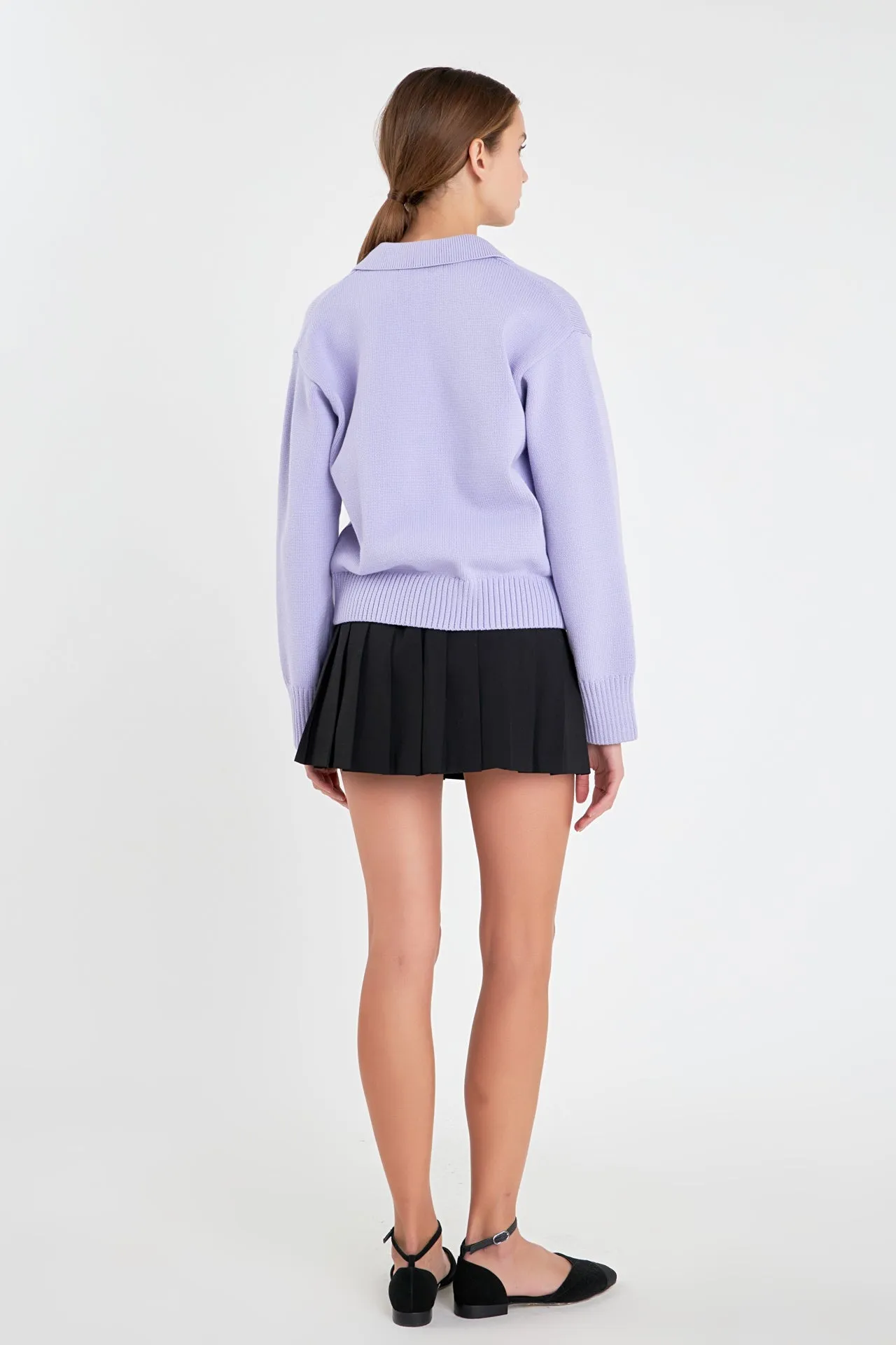 English Factory - V-neckline with Collar Sweater