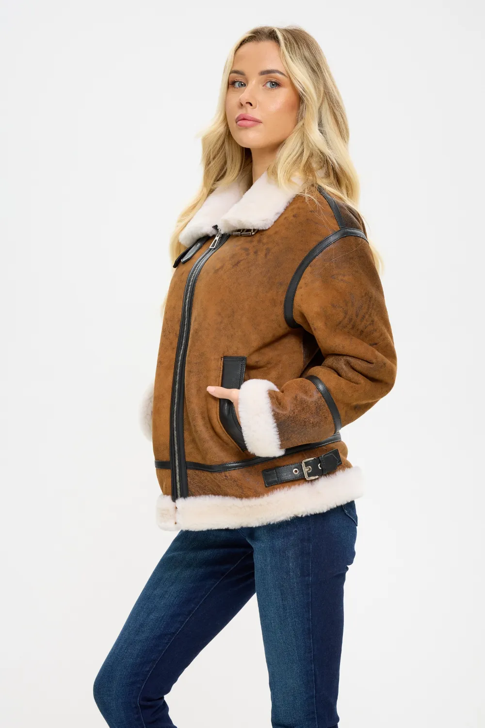 Giovanna Sheepskin B-3 Jacket