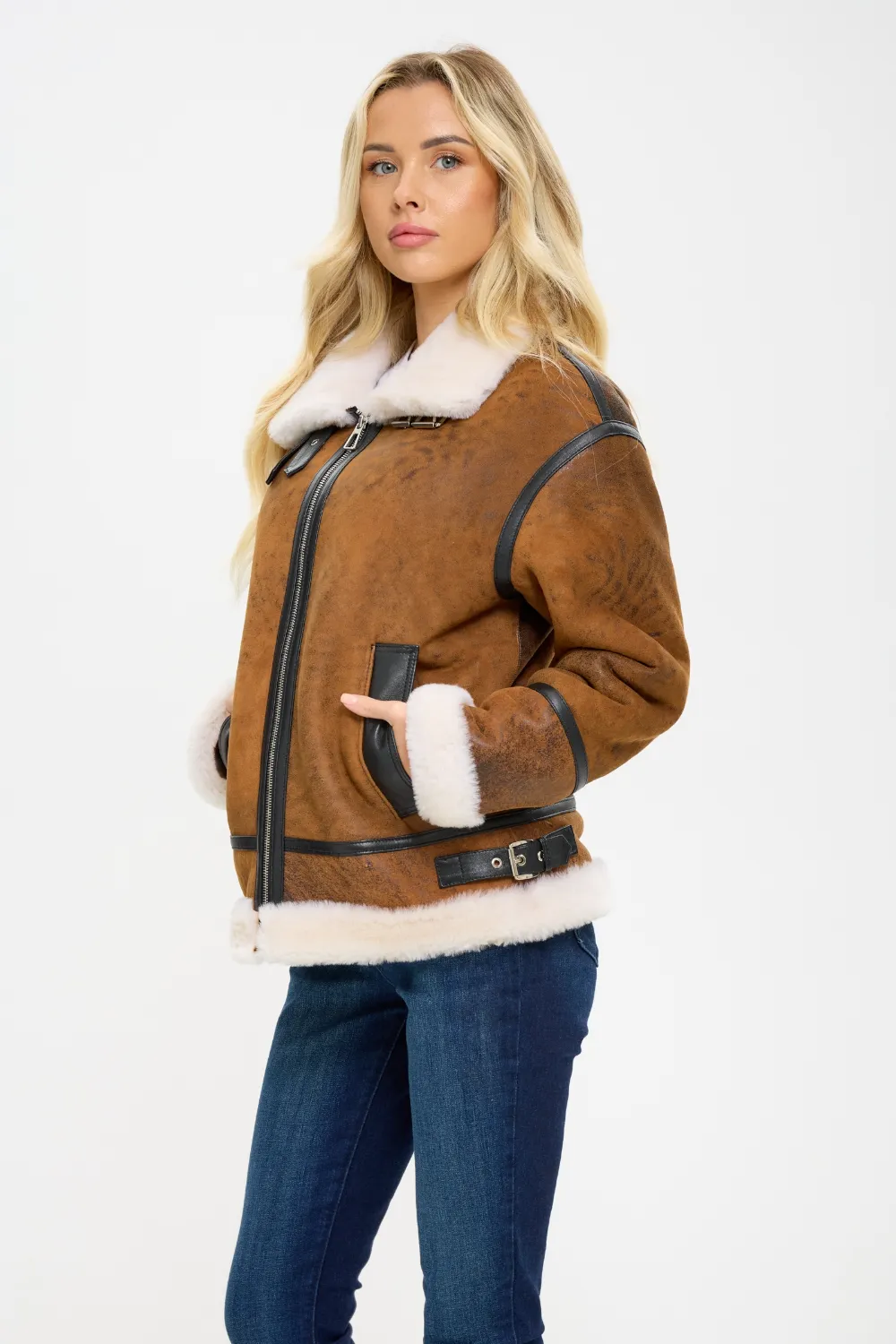 Giovanna Sheepskin B-3 Jacket