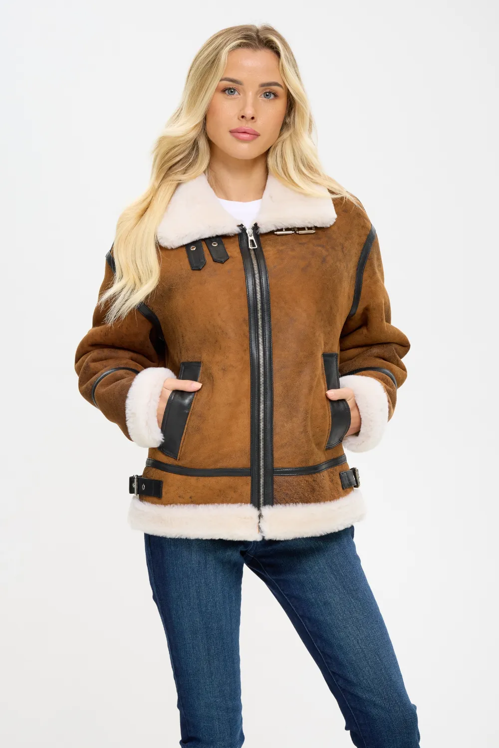 Giovanna Sheepskin B-3 Jacket