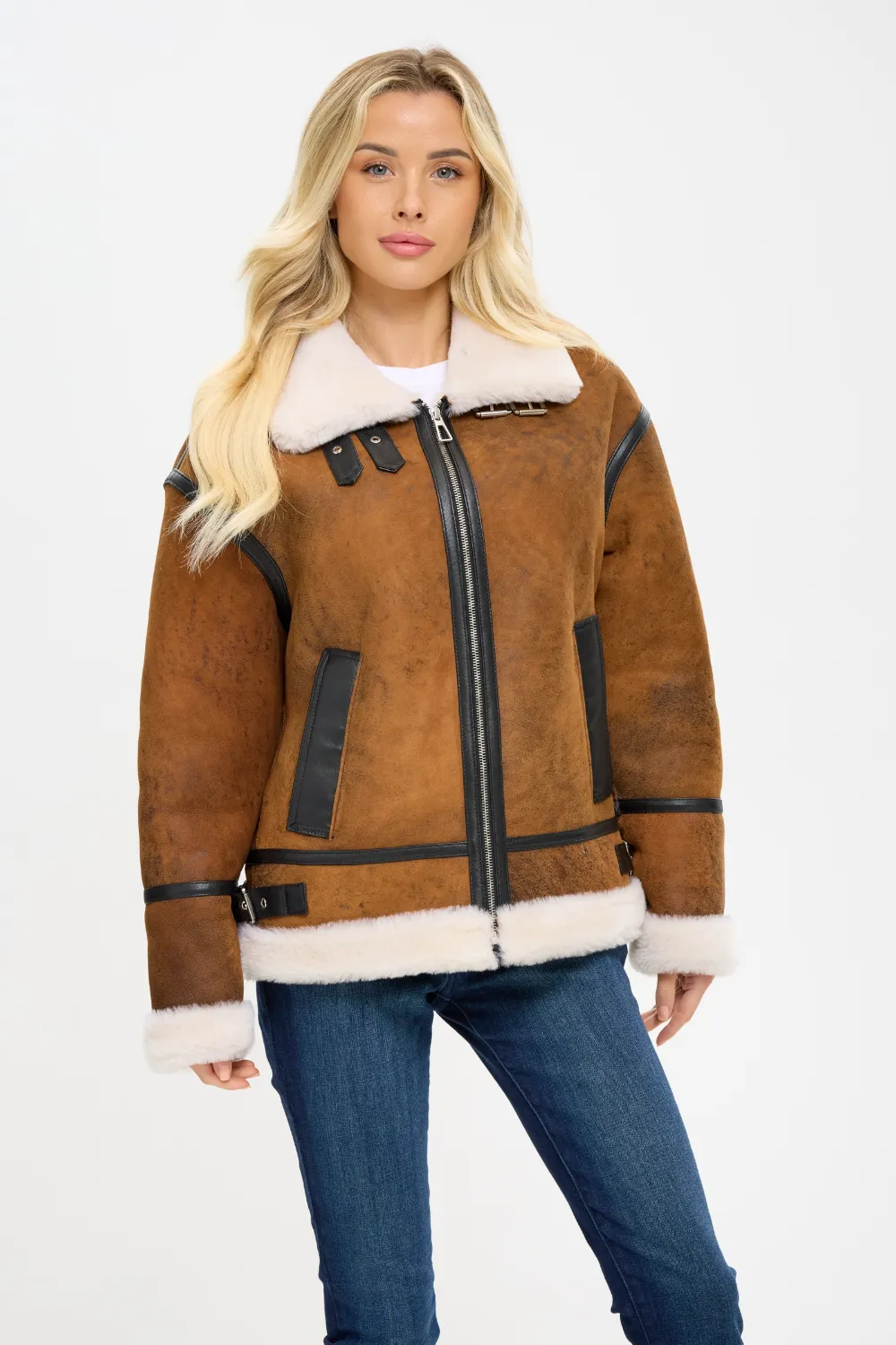 Giovanna Sheepskin B-3 Jacket