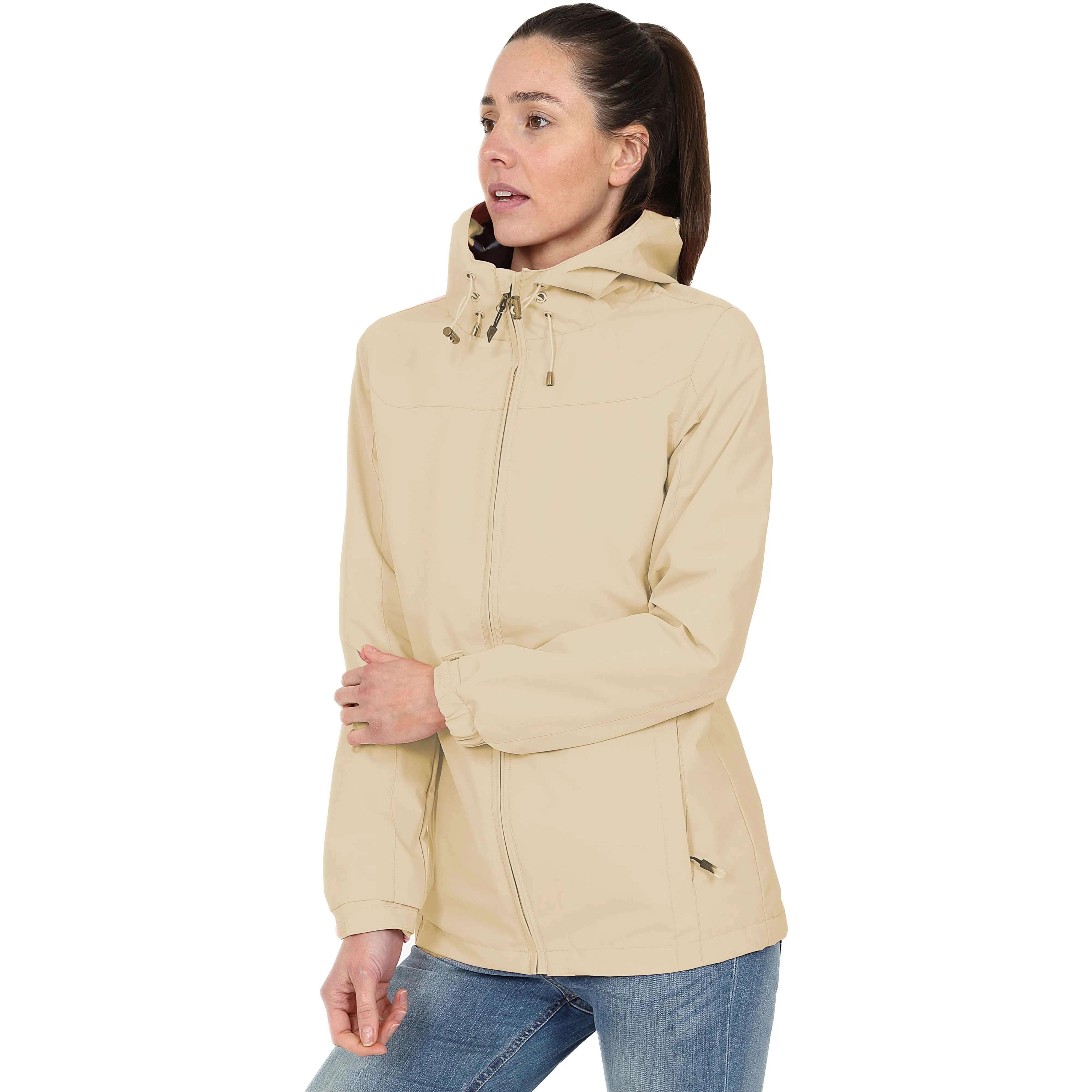 Ladies Waterproof Rain Jacket - Beige