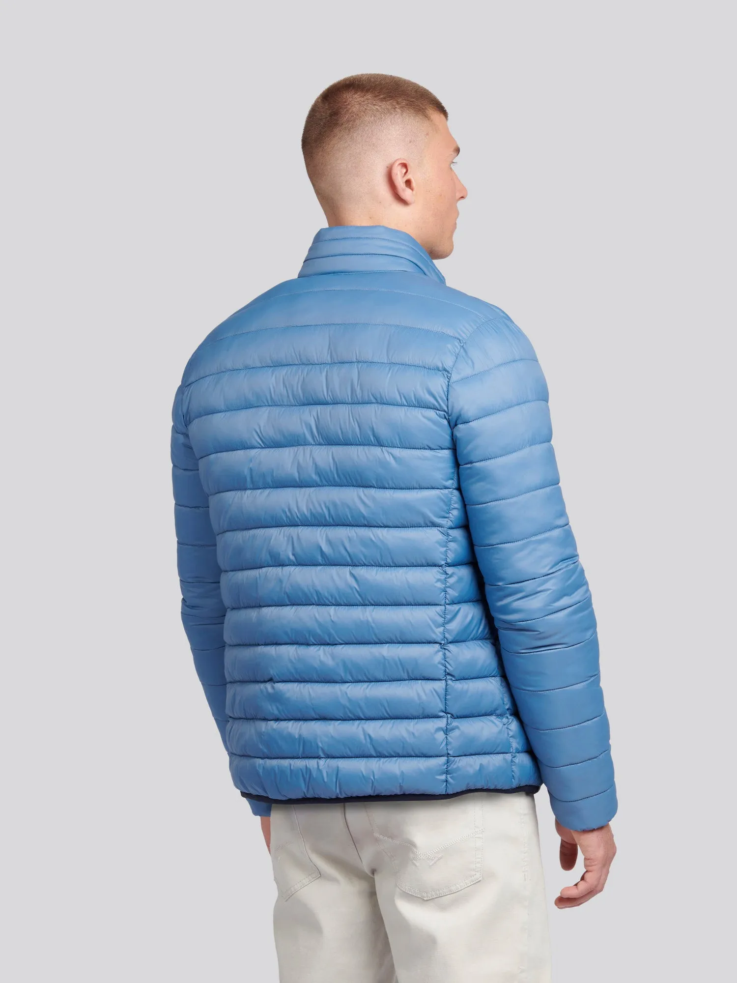 Mens Lightweight Bound Quilted Jacket in Blue Horizon