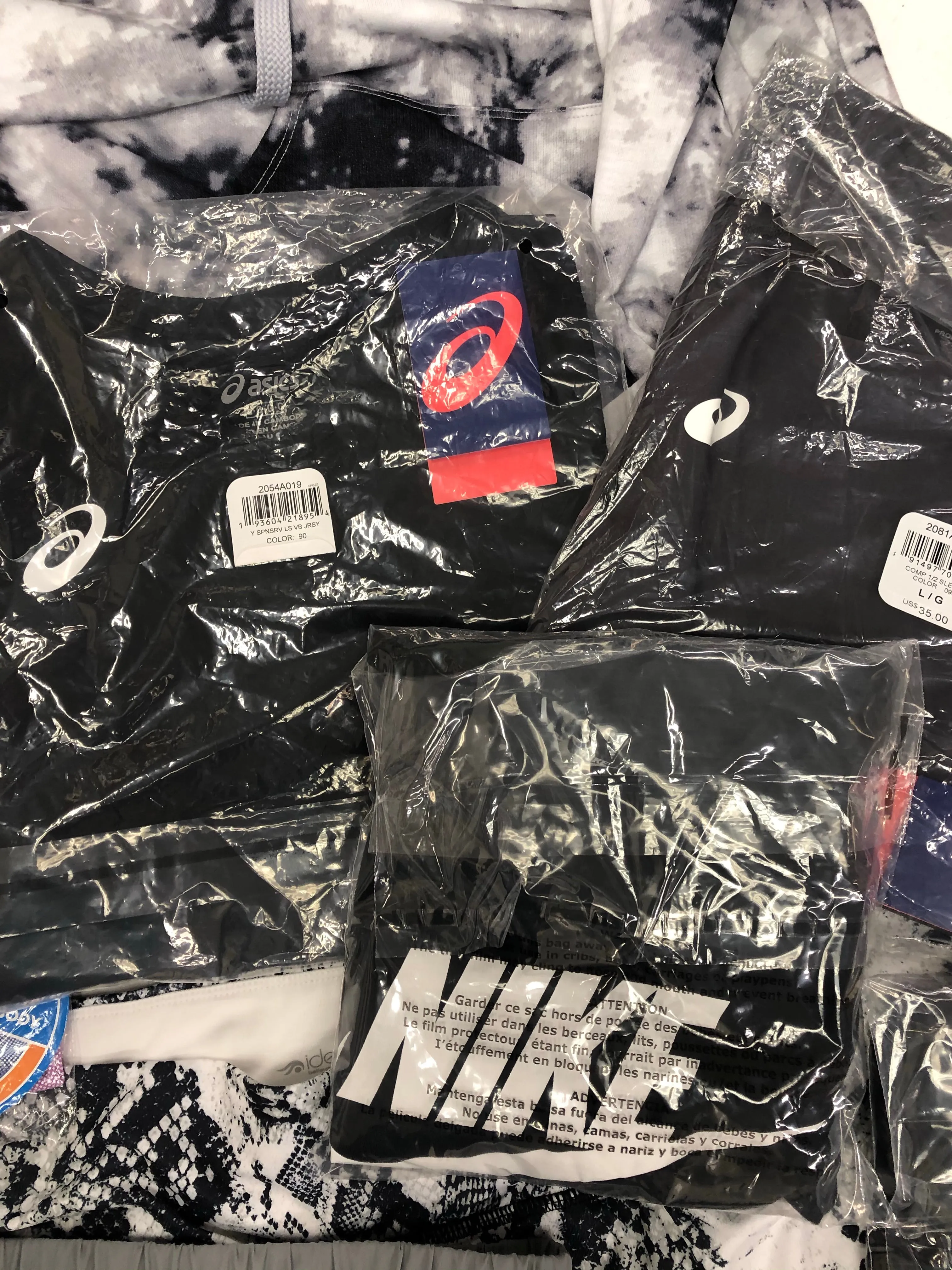Women's Clothing Activewear Wholesale Lot, ASICS, COLUMBIA, NIKE, IDEOLOGY, 14 items, New, MSRP $531